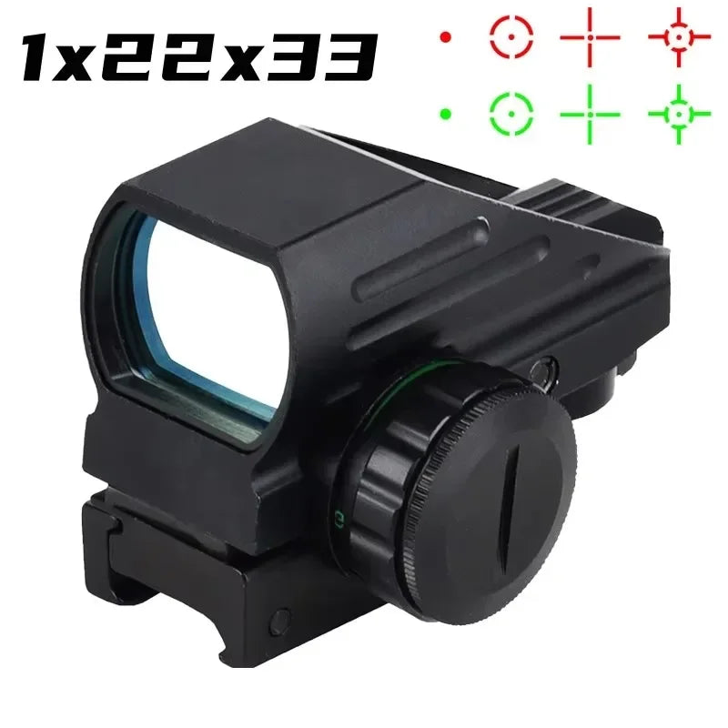 Tactical Holographic 4 Reticle Green Red Dot Portable Outdoor Sight for 11mm / 20mm Rail Mount Hunting Rifle Airsoft Accessory