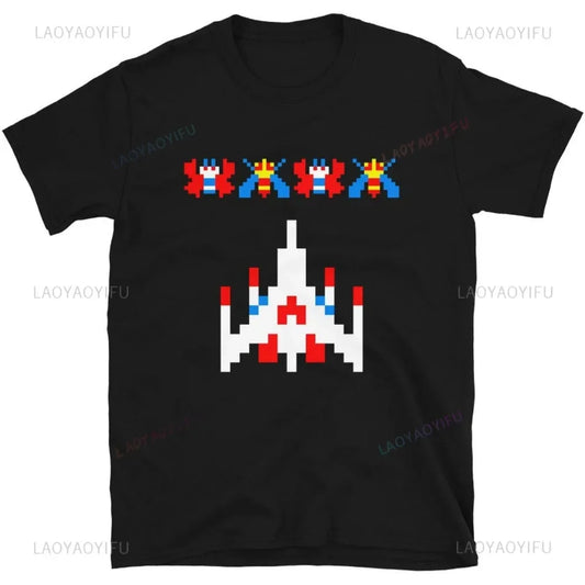 80s 70s Arcade Galaga Video Game Vintage T-srhit Invader Space Gaming Alien Men T Shirt Harajuku Style Retro Casual Fashion Tees