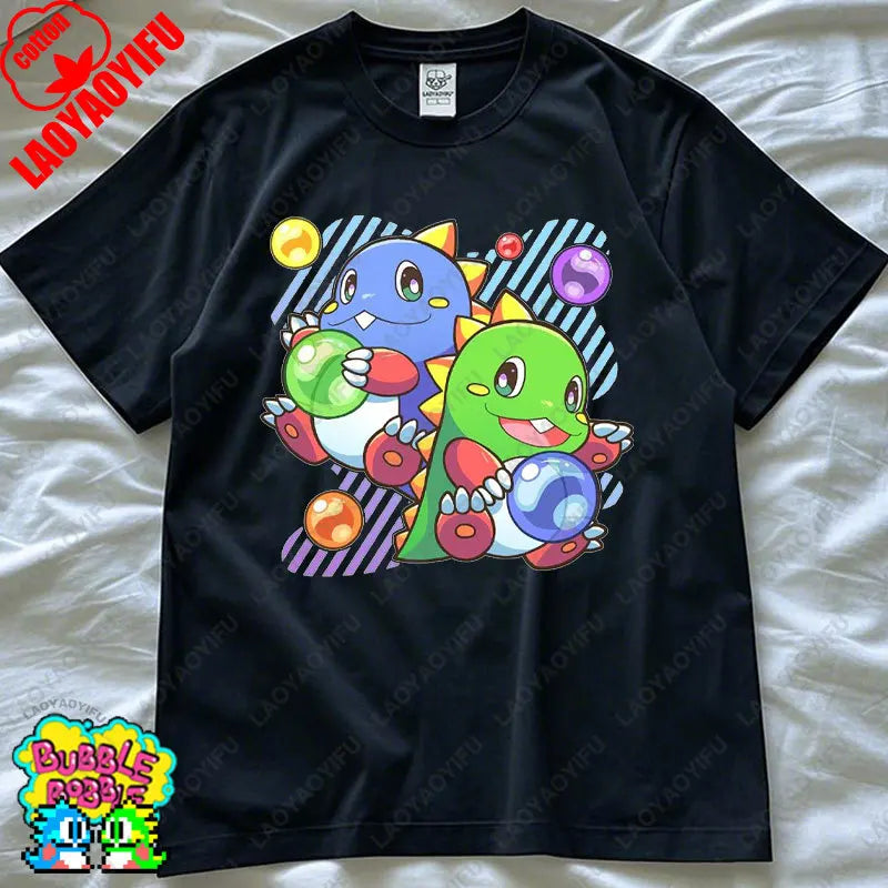 Bubble Bobble Game Graphic T Shirts Gaming Meme Gamer Funny Retro Cult Movie Music Tops Cool Gift Men Woman Cotton Tees T-Shirt