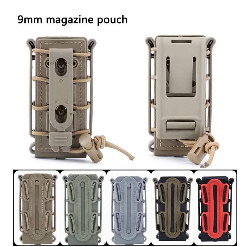 Hunting 5.56 7.62 9mm Magazine Pouch Molle Scorpion Fast Mag Quick Release AR15 Mag Holster Case Box with Molle Waist Belt Clip