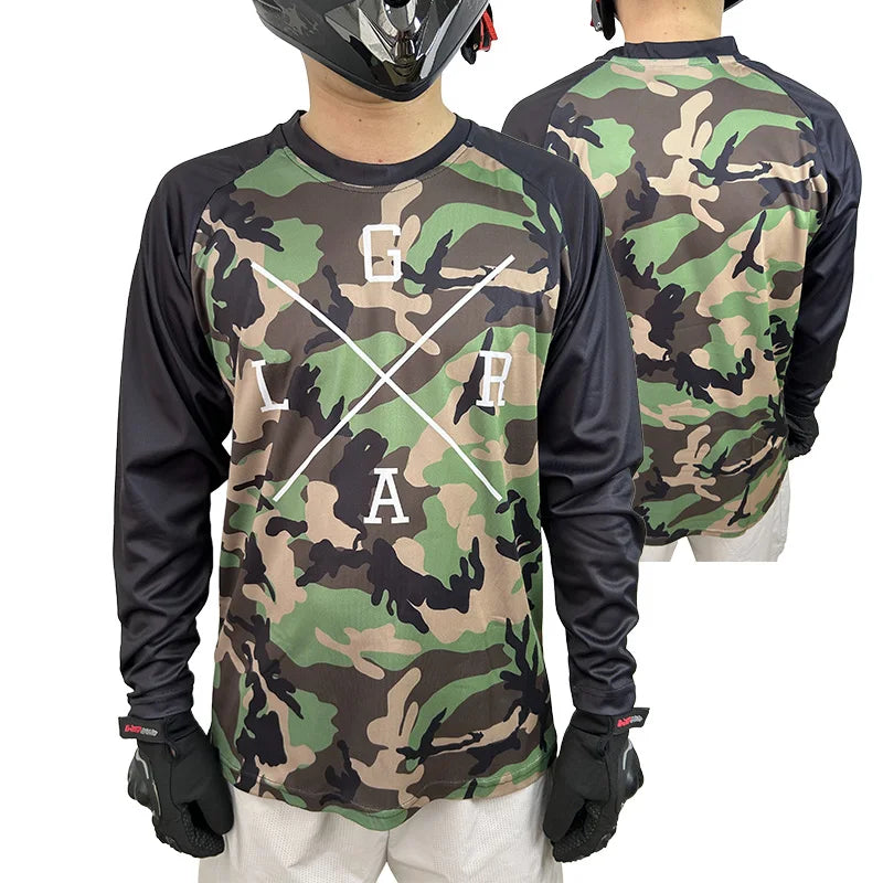 loose riders jersey men's summer mountain bike shirt BMX endurance mountain bike sweatshirt Breathable quick-drying T-shirt