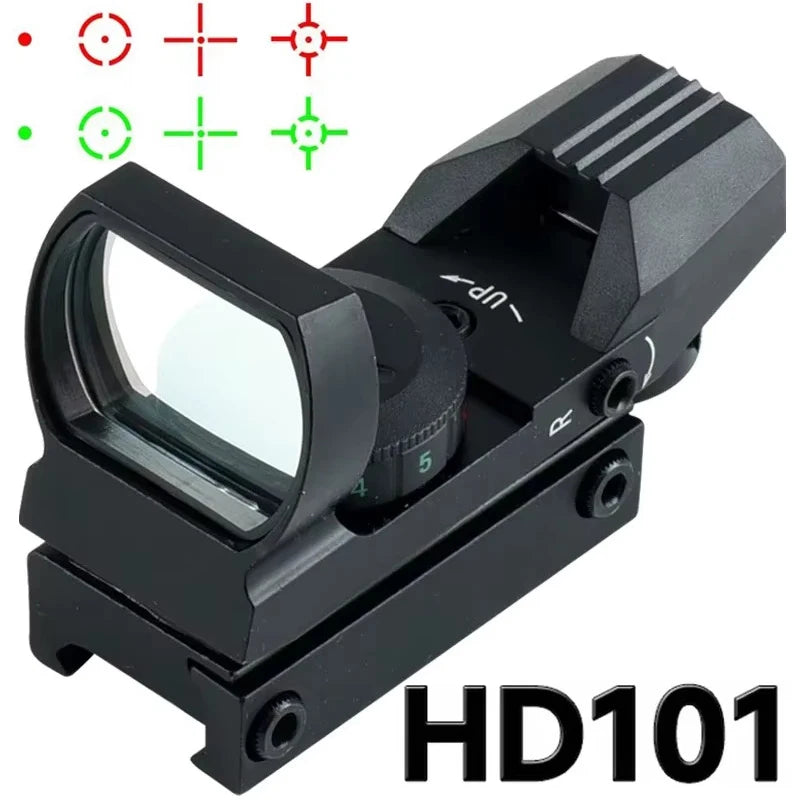 Tactical Holographic 4 Reticle Green Red Dot Portable Outdoor Sight for 11mm / 20mm Rail Mount Hunting Rifle Airsoft Accessory
