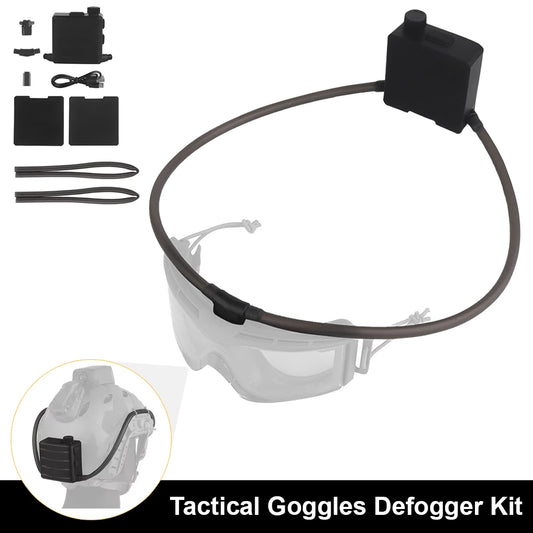 Tactical Goggles Fan Defogger Anti-Fog Kit Eyewear Air Defog for Airsoft Shooting Motocross Skiing Mountaineering Clear Vision