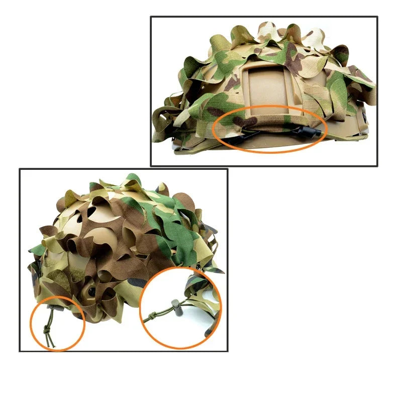 Airsoft Helmet Cover Tactical 3D Camo FAST Helmet Cover Net Gear Hunting CS Wargame Helmet Paratrooper Cover Accessories