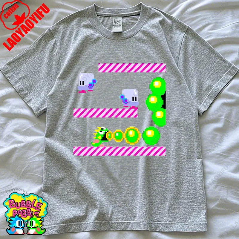 Bubble Bobble Game Graphic T Shirts Gaming Meme Gamer Funny Retro Cult Movie Music Tops Cool Gift Men Woman Cotton Tees T-Shirt