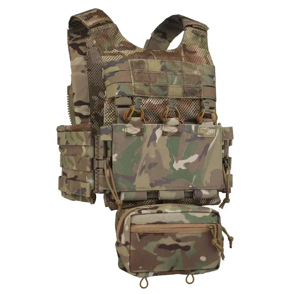 Tactical OTB LV119 Vest Quick Release Cummerbund with Triple 5.56 Mag Pouch Airsoft Hunting Vest Rear Overt Plate Bag