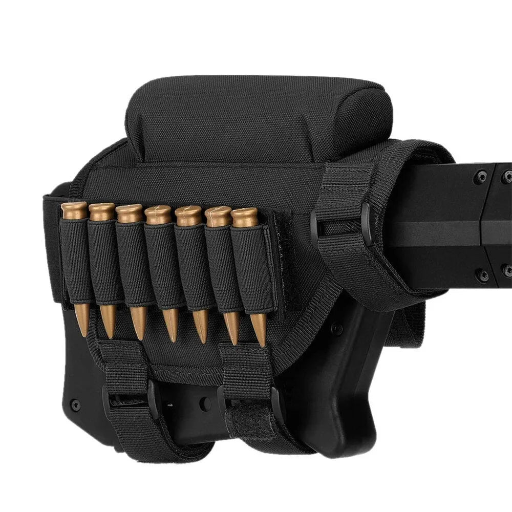 Tactical Airsoft Buttstock Cheek Cartridge Pouch with 7 Shells Attachment Holder