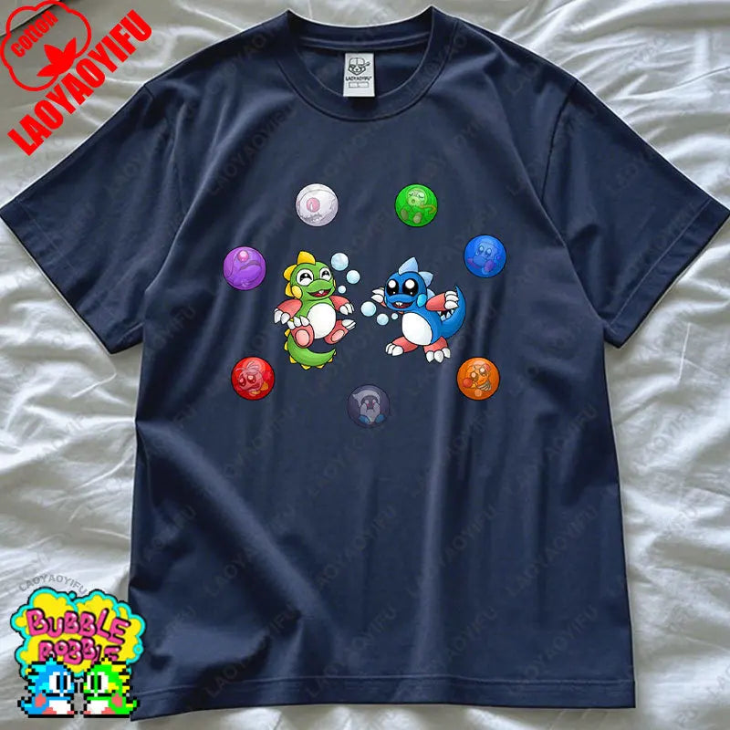 Bubble Bobble Game Graphic T Shirts Gaming Meme Gamer Funny Retro Cult Movie Music Tops Cool Gift Men Woman Cotton Tees T-Shirt