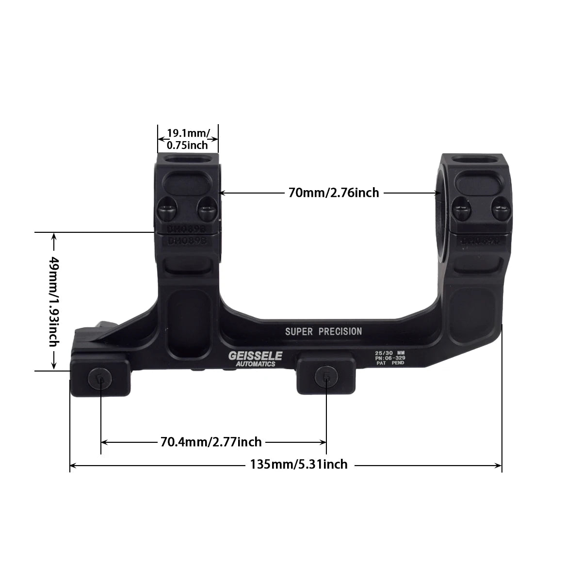 Tactical GEISSELE Automatics AR15 Scope Mount For 30mm 25.4mm Optical Sight Mount Riflescope 1.54 1.93 Mount For 20mm Rail