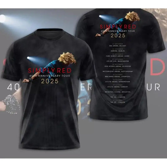 Simply Red 40th Anniversary Tour 2025 T Shirt Men Size S-5XL CG2358