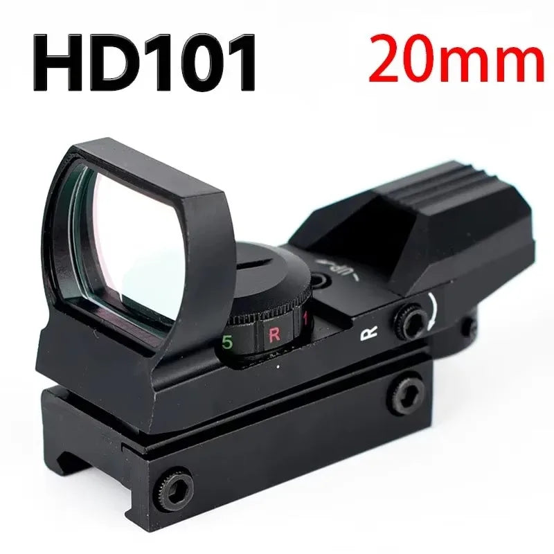 Tactical Holographic 4 Reticle Green Red Dot Portable Outdoor Sight for 11mm / 20mm Rail Mount Hunting Rifle Airsoft Accessory