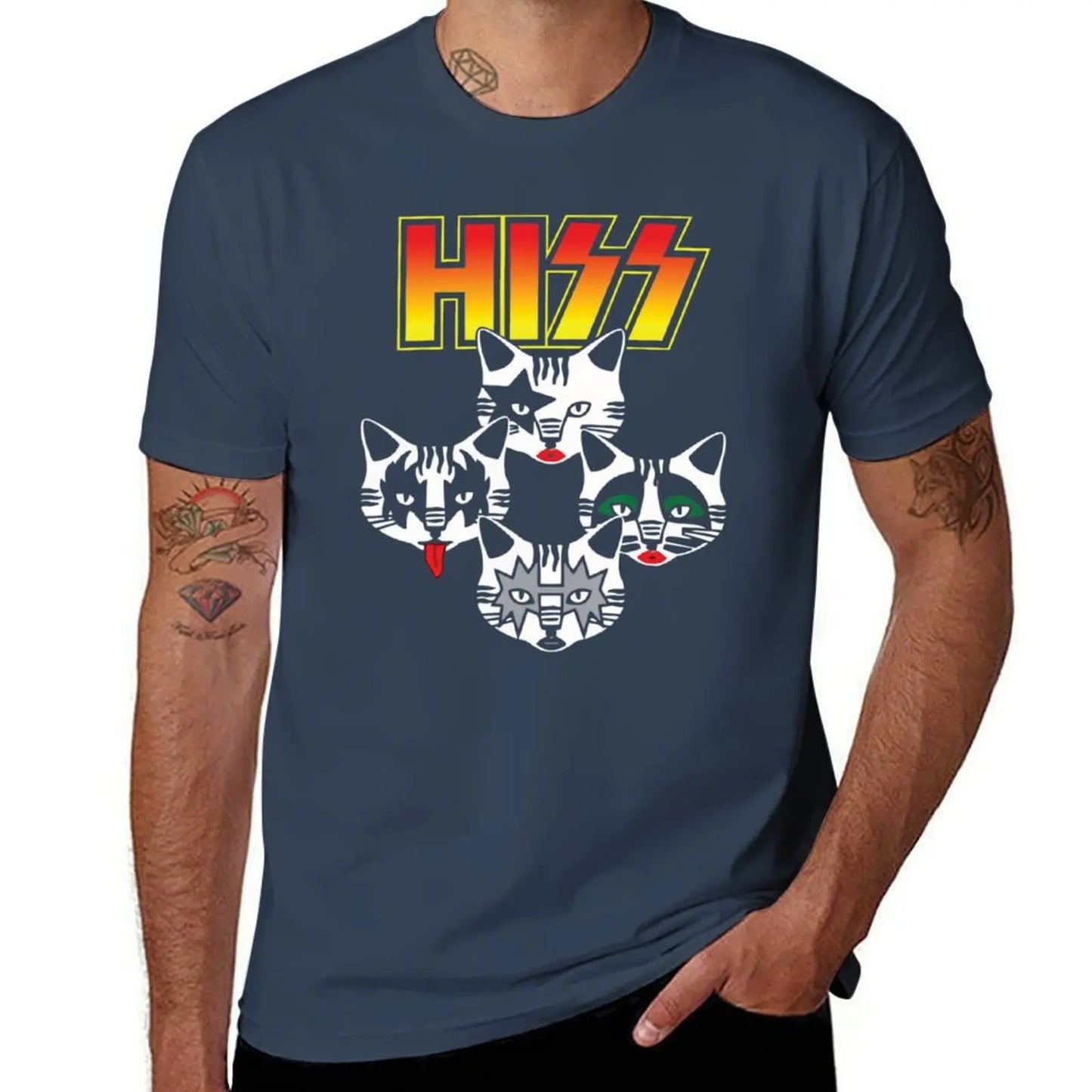 Hiss Cats Band Hiss Funny Cat Kittens Matching Gift Lover Band T-Shirt valentines clothes new edition mens funny t shirts