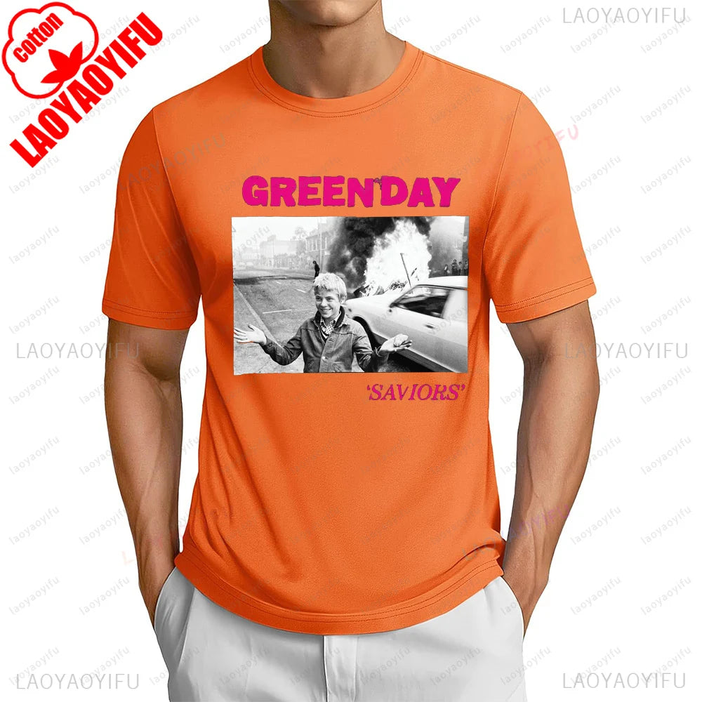 90s 80s Green Day Punk Rock Band Fans T-shirt Hip Hop Casual Fashion Streetwear Women T Shirt Summer Short Sleeve Man Tshirt