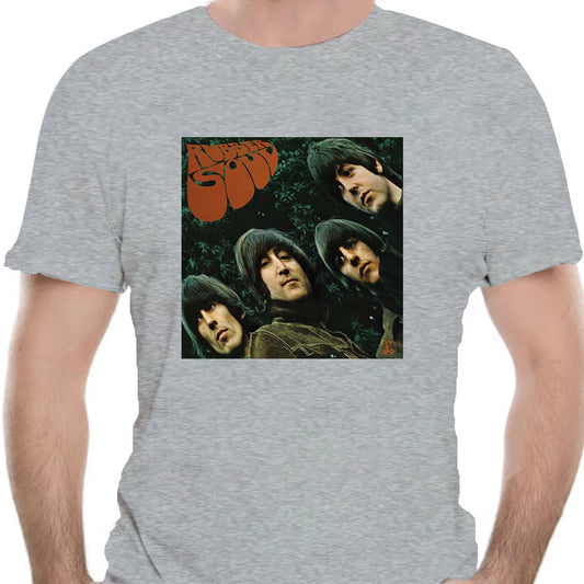 Authentic Band Rubber Soul Slim Fit T-Shirt Silver S-2XL NEW 0484X