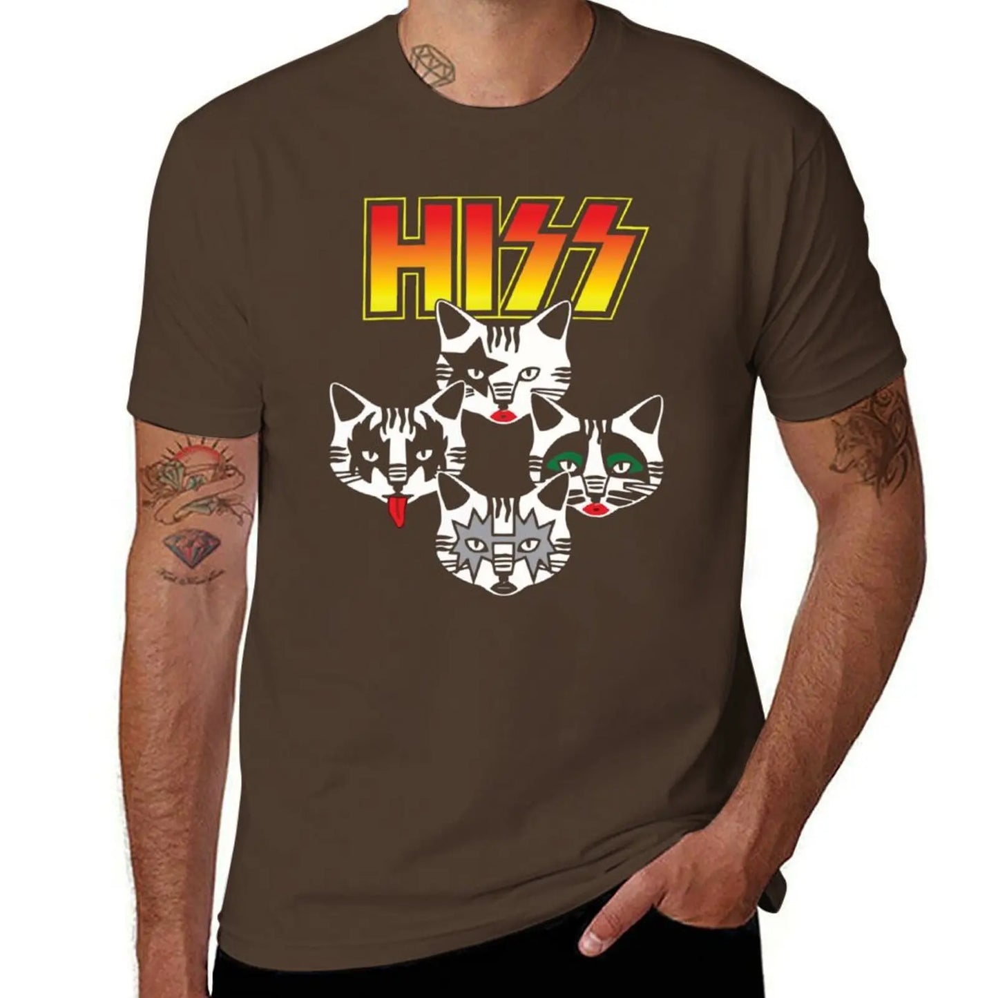 Hiss Cats Band Hiss Funny Cat Kittens Matching Gift Lover Band T-Shirt valentines clothes new edition mens funny t shirts