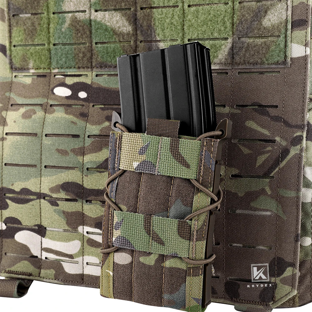 KRYDEX Tactical 5.56mm 9mm Mag Pouch M4 AR15 Rifle Pistol Single Magazine Pouch MOLLE Holder Hunting Airsoft Accessories