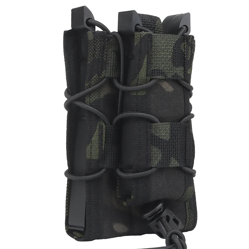 Tacctical Molle Double Magazine Pouch 9mm/7.62/5.56mm Pistol Rifle Mag Pouch M4 AR15 AK Glock 17 Universal Fast Attach Carrier