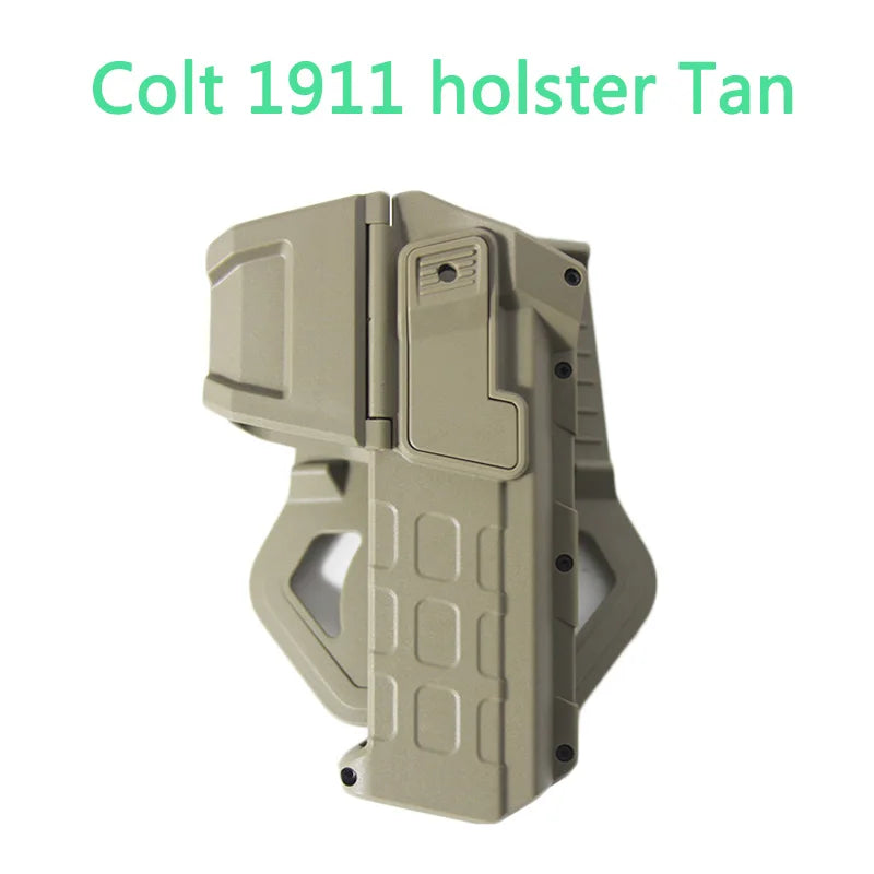 Movable Gun Holsters for Colt 1911 Glock 17 18 Airsoft Pistol Gun Holster Fit Flashlight or Laser Mounted Right Hand with Sling