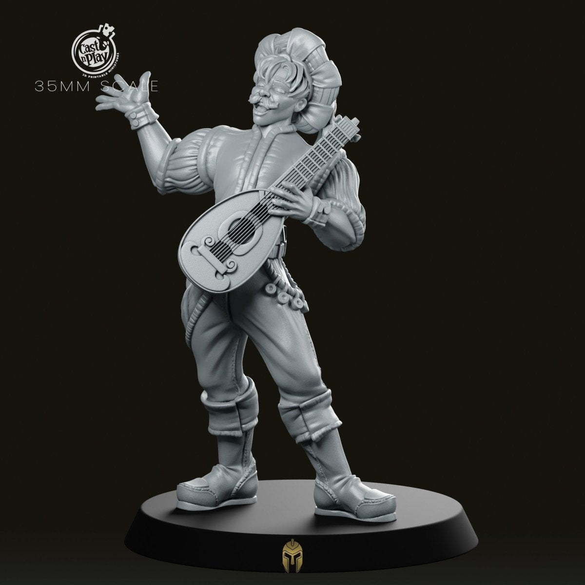 Bard Musician A Lute Miniature