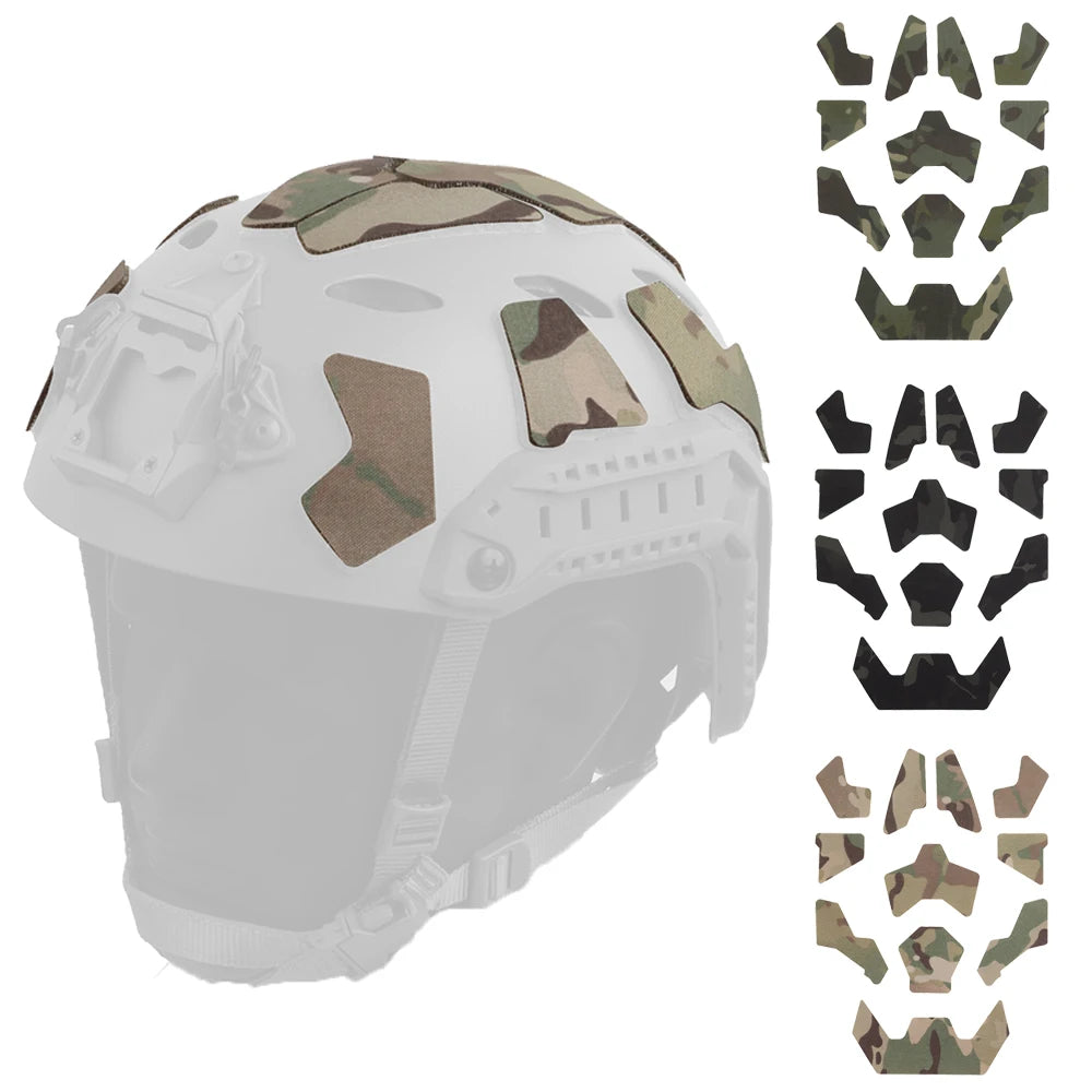 11Pcs Tactical Helmet Magic Sticker Airsoft Helmet Patches Hook and Loop  camo Sticky for FAST SF High-Cut Helmet Accessories