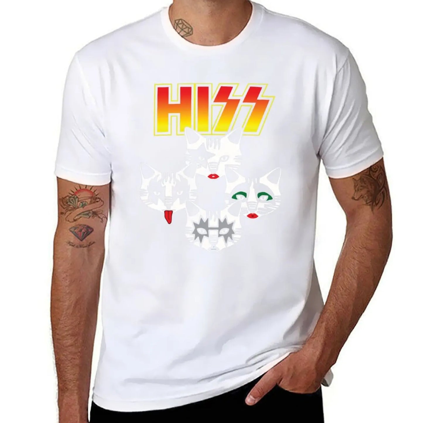 Hiss Cats Band Hiss Funny Cat Kittens Matching Gift Lover Band T-Shirt valentines clothes new edition mens funny t shirts