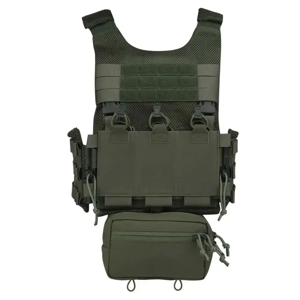 Tactical OTB LV119 Vest Quick Release Cummerbund with Triple 5.56 Mag Pouch Airsoft Hunting Vest Rear Overt Plate Bag