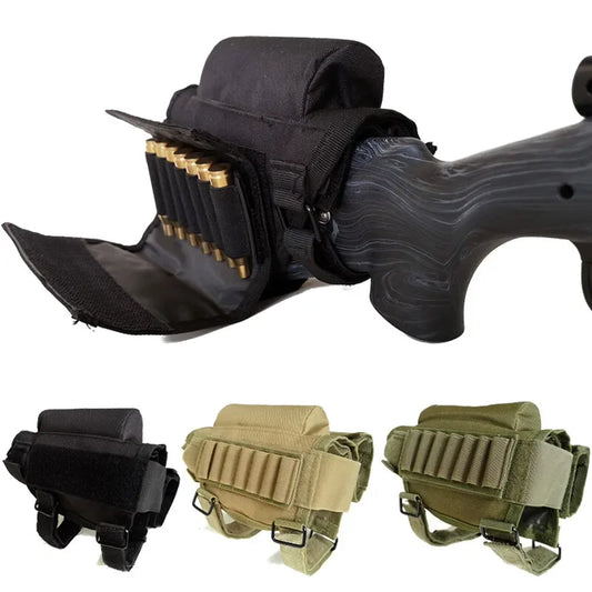 Tactical Airsoft Buttstock Cheek Cartridge Pouch with 7 Shells Attachment Holder
