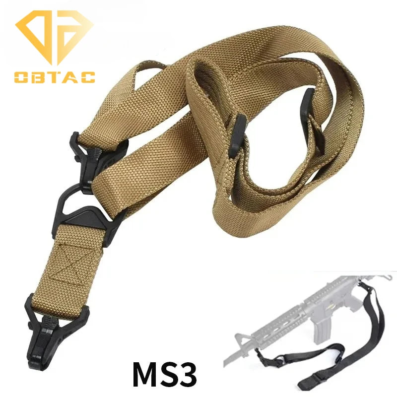 MS2 MS3 MS4 Airsoft Tactical Rifle Sling 2 Point Quick Detach Nylon Adjustable Strap Fit Outdoor Shooting Hunting Accessories