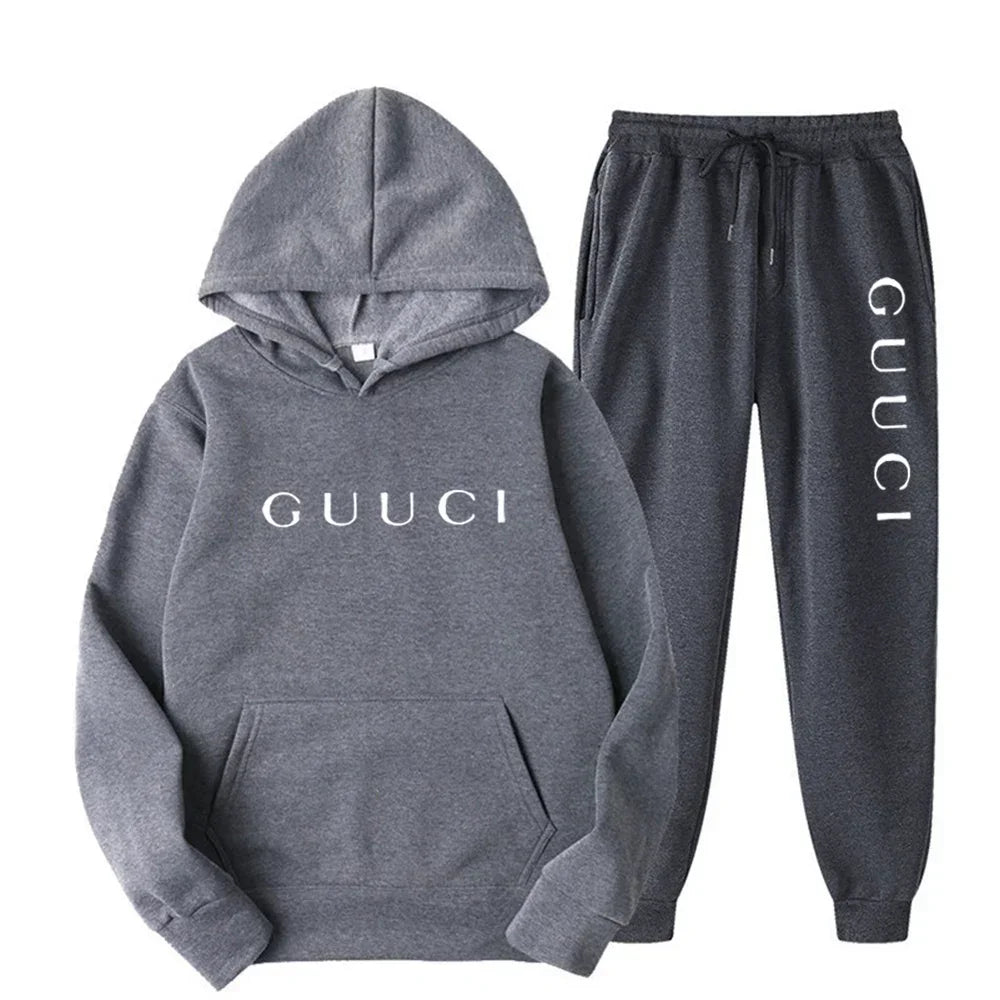 Fashion men's casual sports set Spring and Autumn 2025 new casual men's and women's hoodie + jogging pants two-piece set