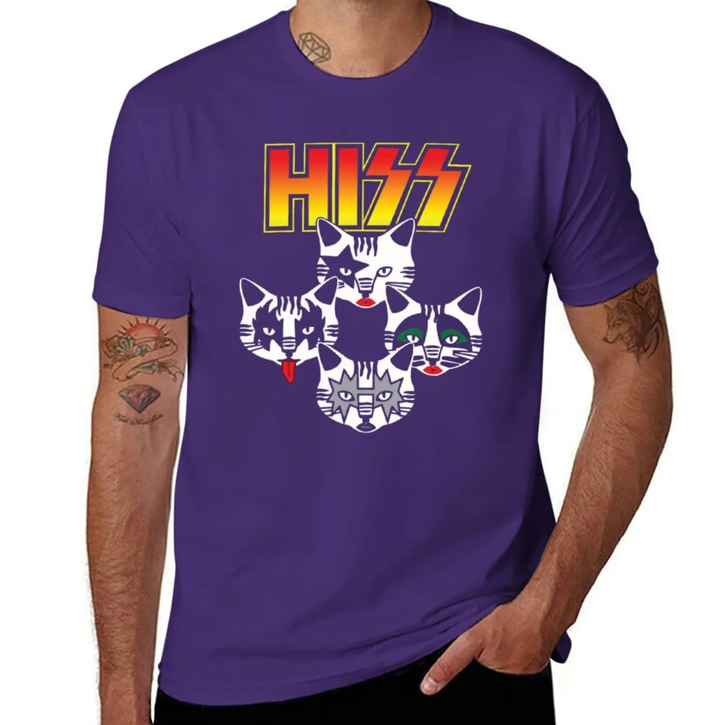 Hiss Cats Band Hiss Funny Cat Kittens Matching Gift Lover Band T-Shirt valentines clothes new edition mens funny t shirts