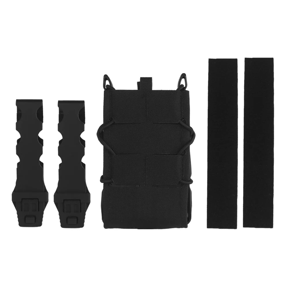 Tiger Magazine Pouch Full Size Quick Release 5.56/7.62MM M4 AK AR15 Single Mag Bag for Hunting Vest Airsoft Molle Waist Belt