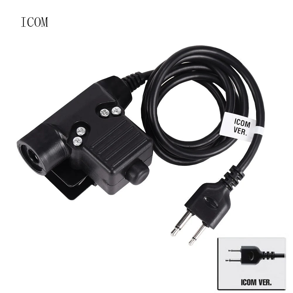 Tactical Shooting Communication Headset U94 PTT Headset Cable Plug Kenwood Baofeng Accessories Hunting Airsoft CS Headphone