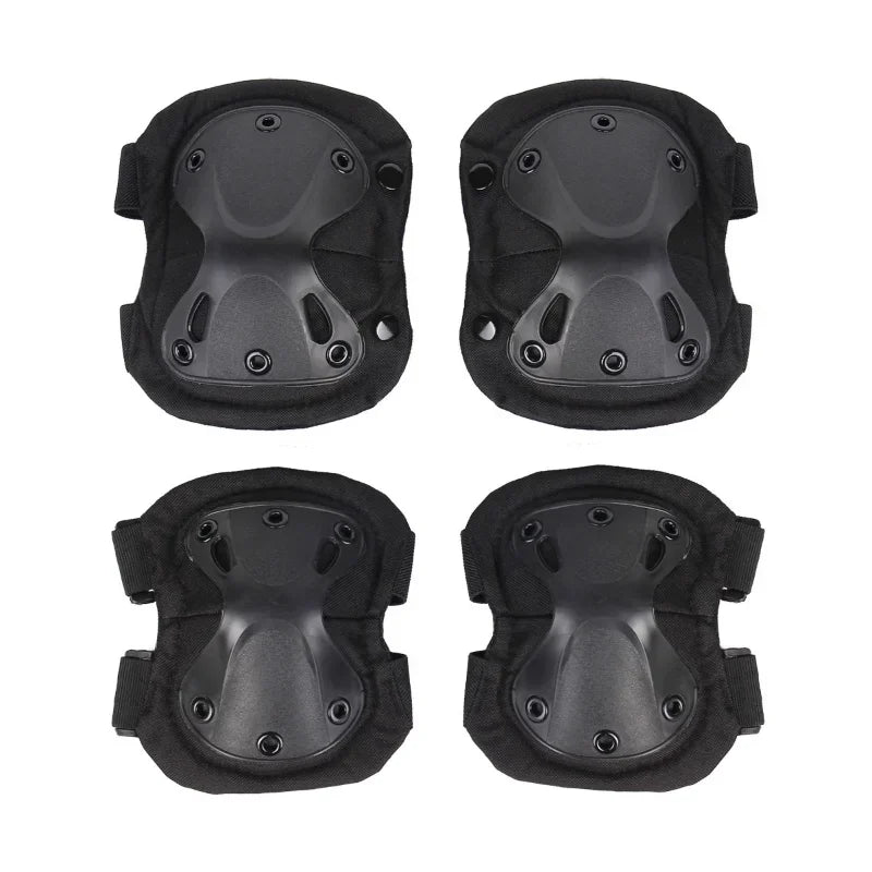 Knee and Elbow Protective Pads for Outdoor Sports (Hunting, Airsoft, Military Tactical) - Safety Gear Support