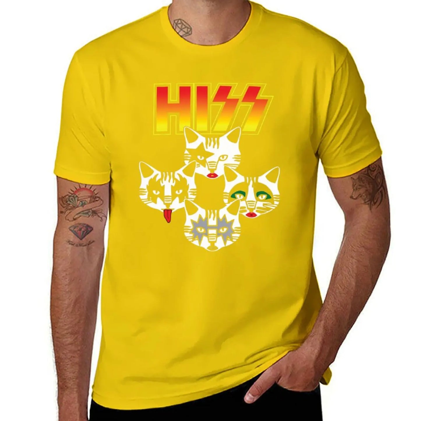 Hiss Cats Band Hiss Funny Cat Kittens Matching Gift Lover Band T-Shirt valentines clothes new edition mens funny t shirts