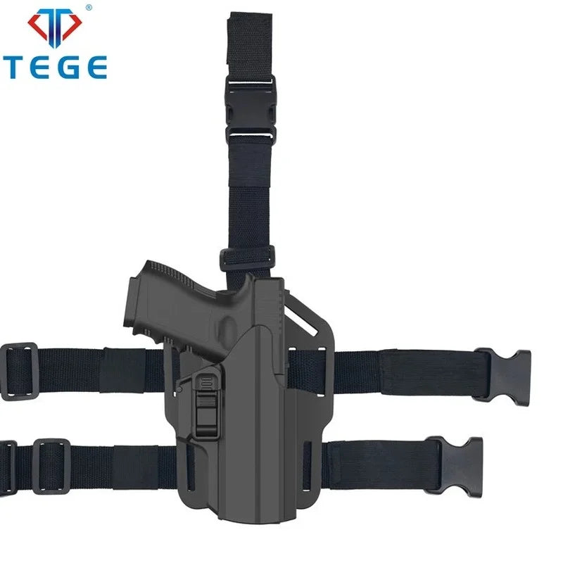 TEGE Universal Polymer IPSC Holster 360 Degree Rotate Low Ride Paddle OWB Holster for Glock 19 17 45 Beretta Apx Walther CZ P07