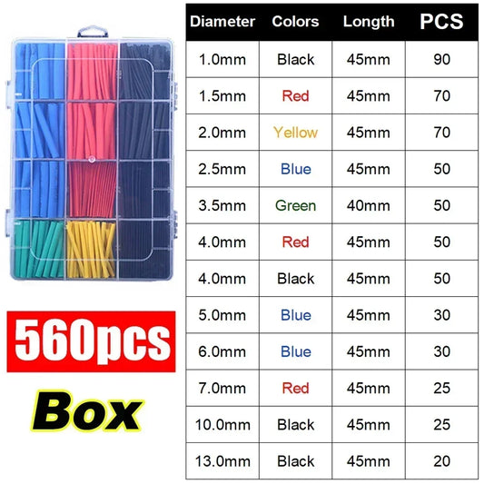 Heat Shrink Tube Kit Thermoresistant Tubing Heat Shrink Wire Wrapping Electrical Connection Cable Insulation Sleeved Protecter