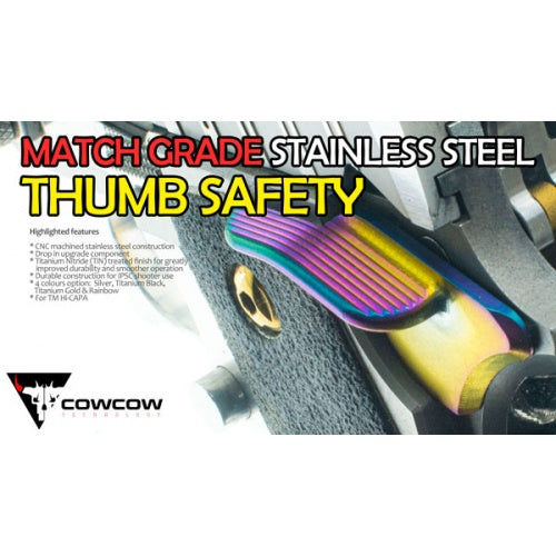 Cow Cow HI-Capa Match Grade Stainless Steel Thumb Safety (Various Colours)