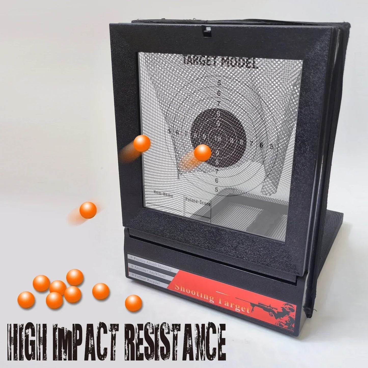 H0TOutdoor Airsoft Target with Trap Net Catcher, Stand and Paper Target, for Airsoft Gun Training Shooting BB Pellets Indoor