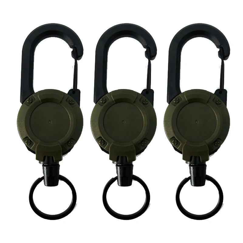1/3Pcs Automatic Retractable Wire Rope Antitheft Easy-to-pull Buckle Rope Elastic Keychain Sporty Retractable Key Ring Anti Lost