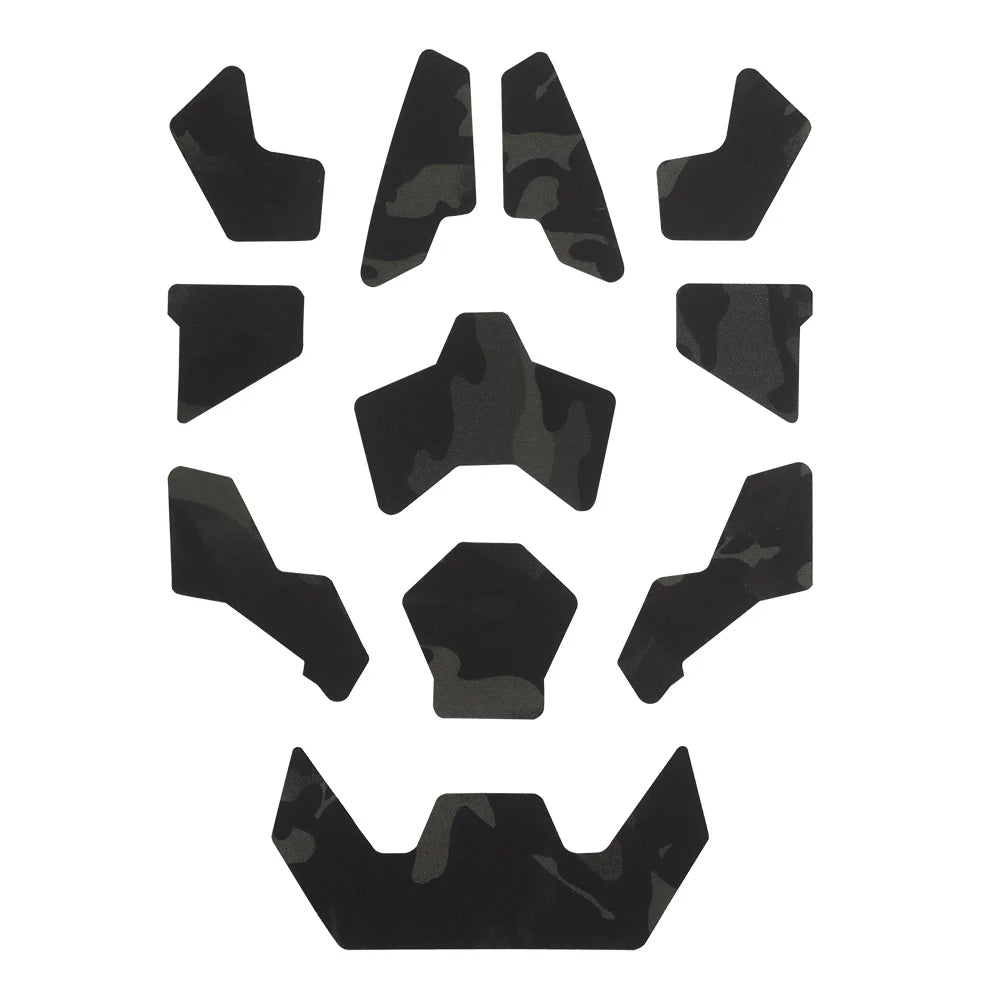 11Pcs Tactical Helmet Magic Sticker Airsoft Helmet Patches Hook and Loop  camo Sticky for FAST SF High-Cut Helmet Accessories