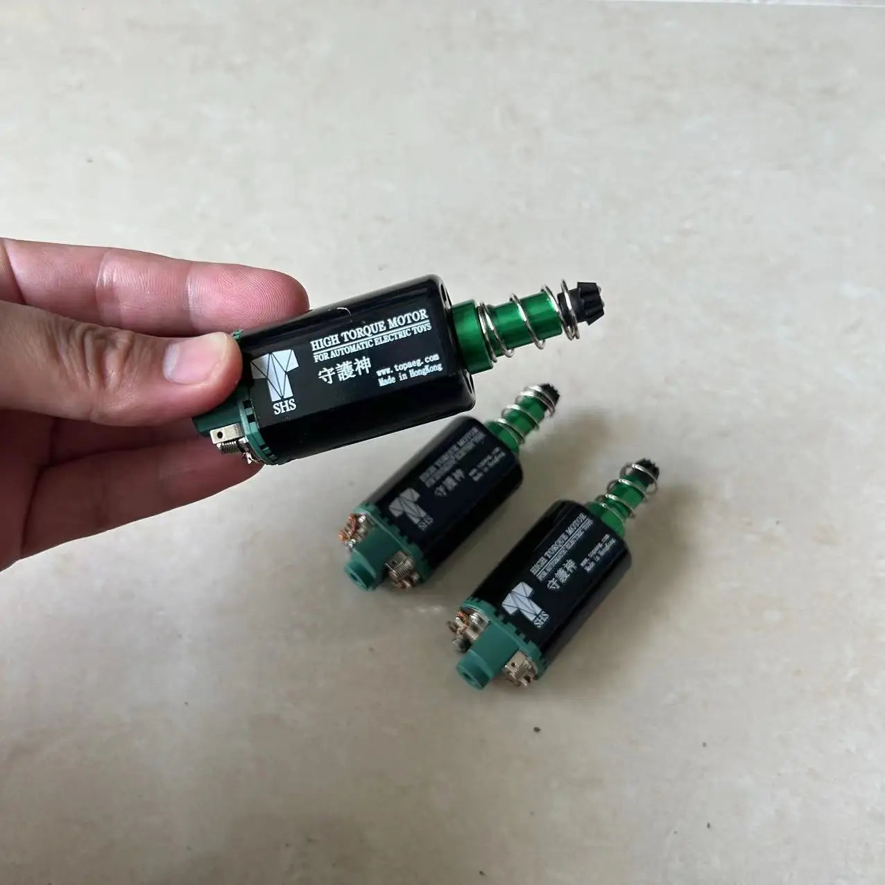 38000rpm Green SHS AEG Motor High Torqub Motor 11.1V Twist Speed Motor long Axle Airsoft M16/M4/MP5/G3/P90 AEG Motor 480 Motor