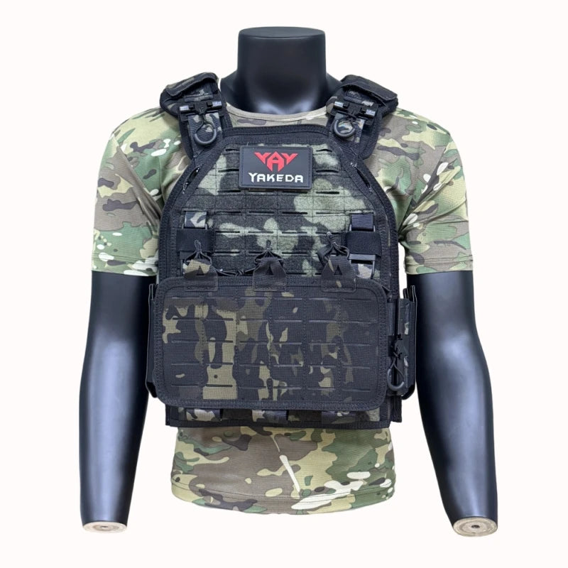 YAKEDA Tactical Vest 6094 - Durable Outdoor Hunting Vest with Molle Webbing, Adjustable Fit, Lightweight for Airsoft & Survival