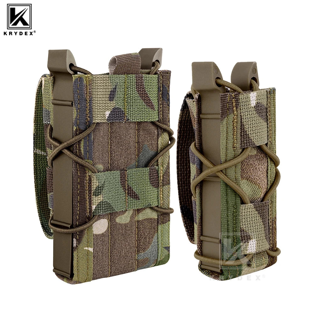 KRYDEX Tactical 5.56mm 9mm Mag Pouch M4 AR15 Rifle Pistol Single Magazine Pouch MOLLE Holder Hunting Airsoft Accessories