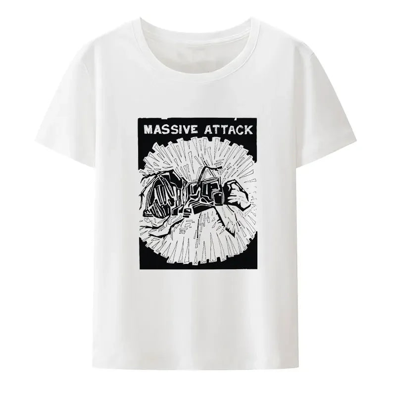Massive Attack Rock Bands Print T Shirt Men Women Hip Hop Fashion Hipster Streetwear Unisex Comfortable Loose Breathable Tops