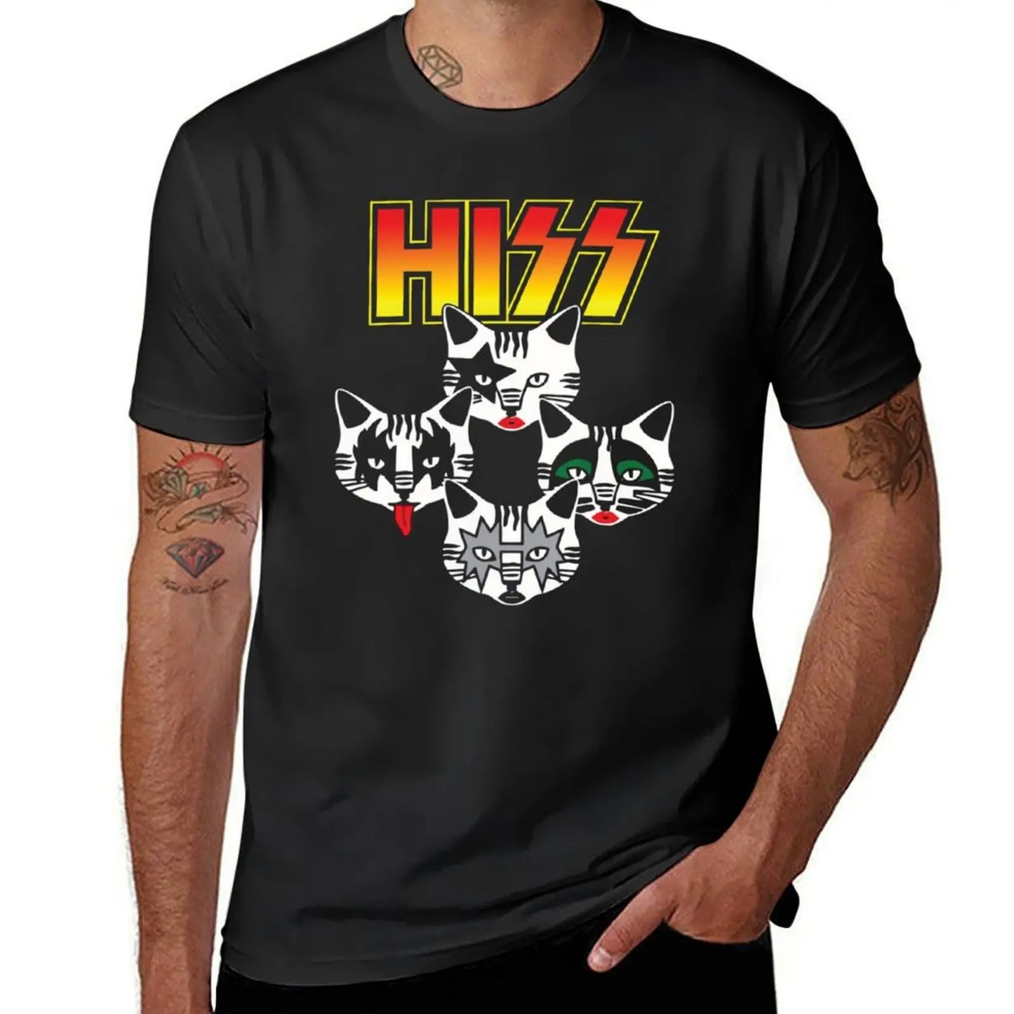 Hiss Cats Band Hiss Funny Cat Kittens Matching Gift Lover Band T-Shirt valentines clothes new edition mens funny t shirts