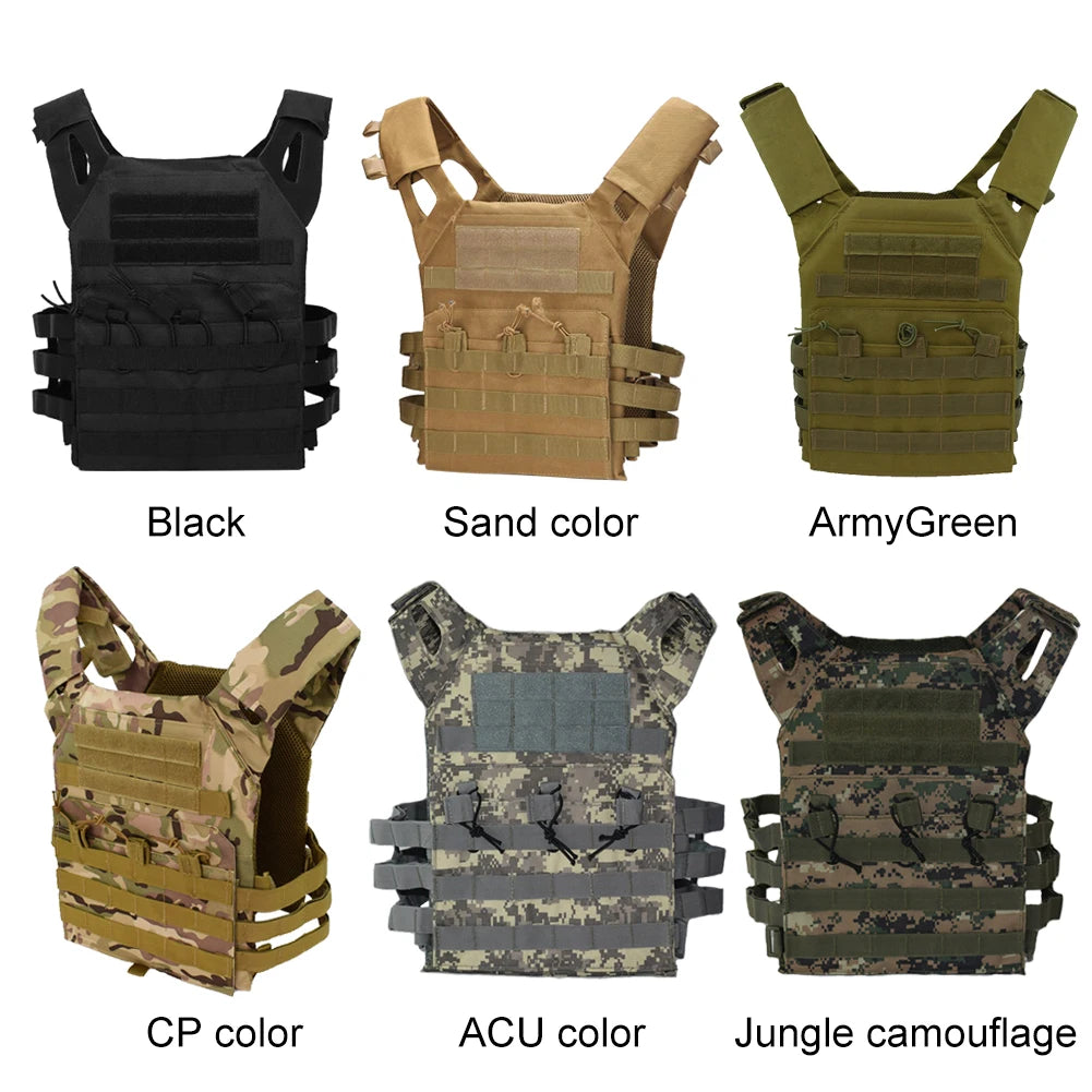 Military Tactical Vest Outdoor Hunting Body Armor Lightweight Combat JPC Molle Plate Carrier Airsoft Vests CS Game Equipment