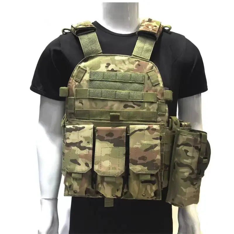 Tactical Vest Body Armor Hunting Plate Carrier Airsoft Accessories 6094 Military Combat Army Wargame VestNylon Pouch Molle Gear