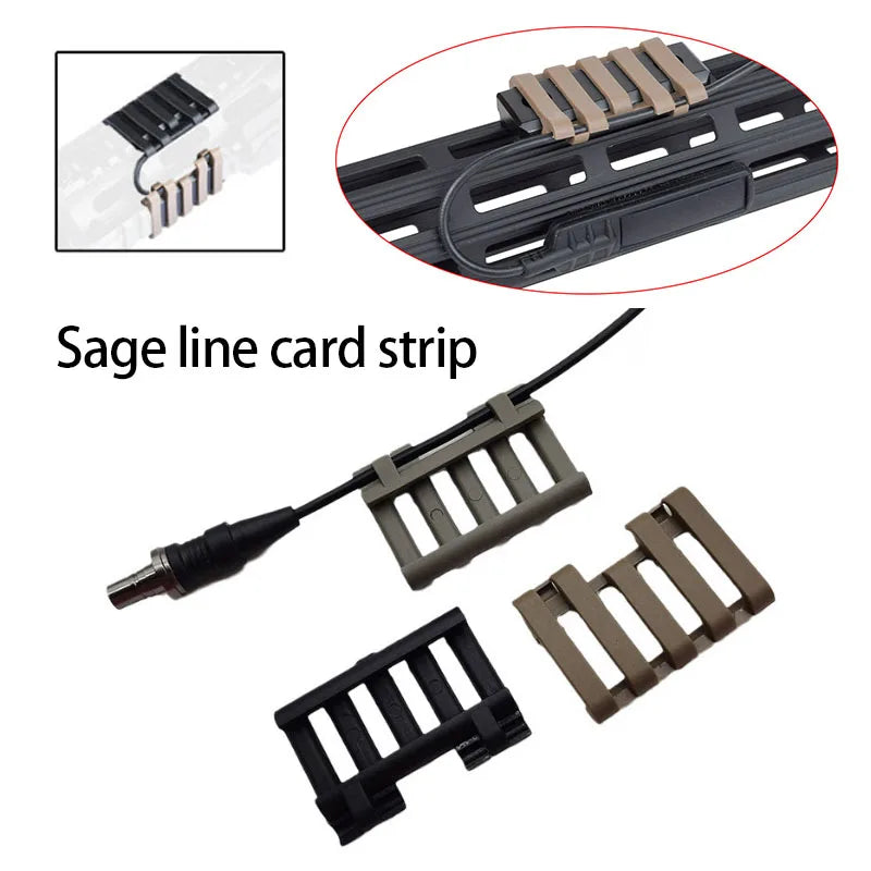 Tactical Picatinny 5 Slot Rattail Line Strip 20mm Rail Cover PEQ 15 DBAL M300 M600 Airsoft rifle Accessories Switch Wire Holder