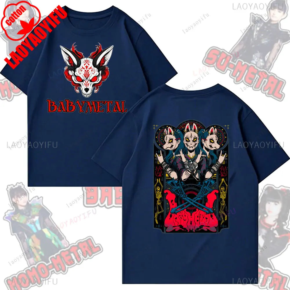 Babymetal Japanese Band T-shirt Men Hip-hop Rock Band Casual Short Sleeve Y2k T-shirt Tops Beautiful Unisex Clothing Y2K Top