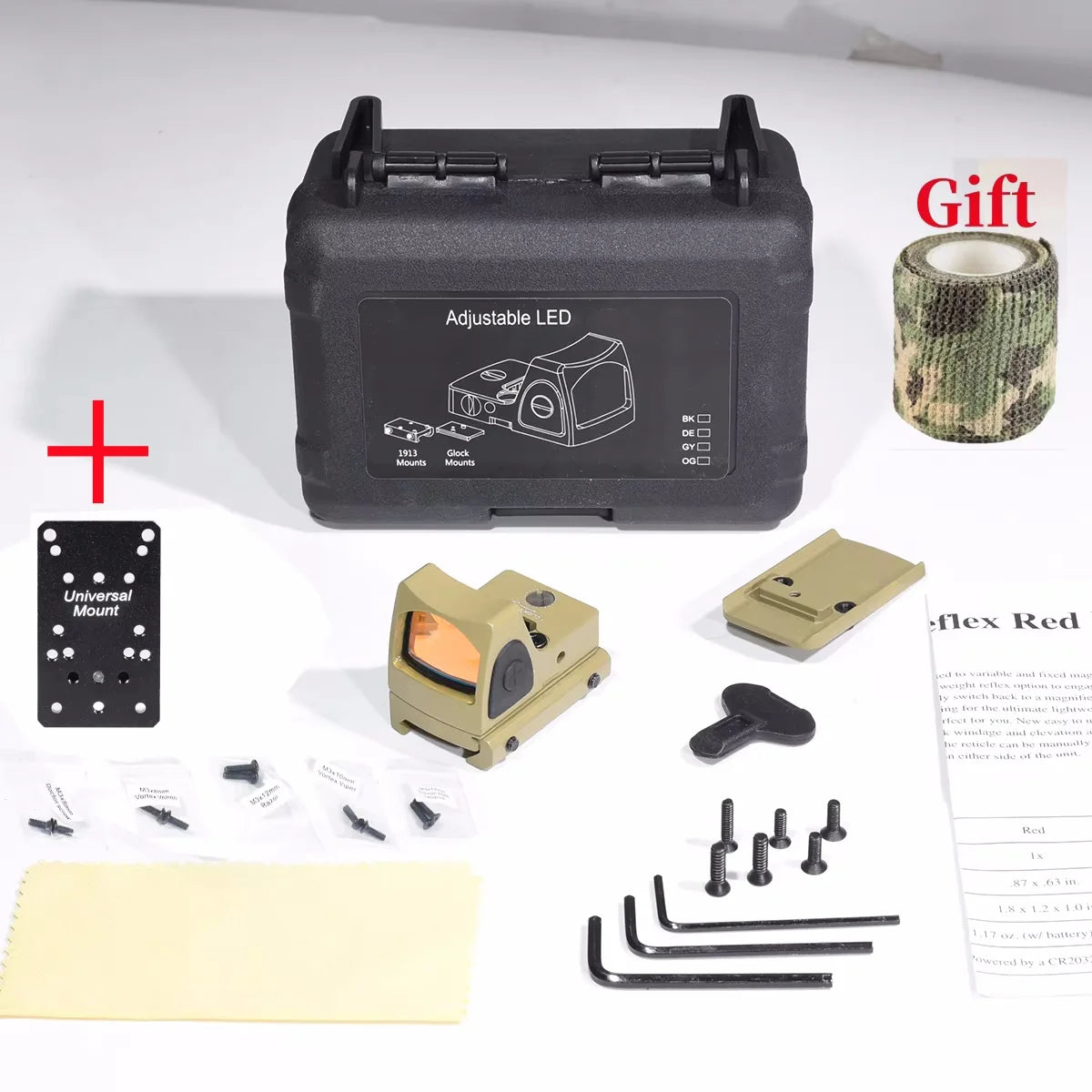 Mini Red Dot Sight Tactical Optic Reflex Collimator Hunting Airsoft Compact Riflescope Equipment Accessory AR15 G19 M4